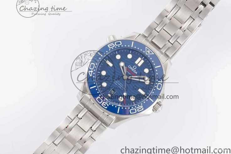 0201 Seamaster Diver 300M SS Blue Ceramic Bezel JVSF 1:1 Best Edition Blue Dial on SS Bracelet A SportInspired 7792
